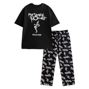 My Chemical Romance Mens Logo Short-Sleeved Long Pyjama Set / Black